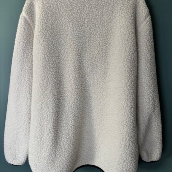 Tommy Hilfiger XL White Sherpa Fleece Pullover Athleisure Warm Preppy Sport Logo - Picture 3 of 10